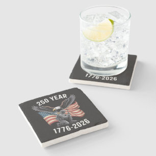 250 Years 250th Anniversary USA 4th July Stone Coaster