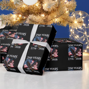 250 Years 4th Of July Eagle USA Flag 1776 2026 Wrapping Paper
