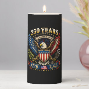 250 Years America 1776 2026 250th Anniversary Pillar Candle