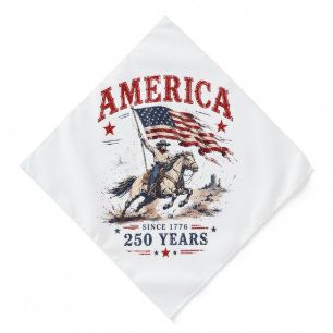 250 Years America 1776 2026 Patriotic Cowboy Bandana