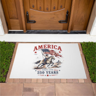 250 Years America 1776 2026 Patriotic Cowboy Doormat