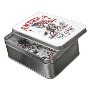 250 Years America 1776 2026 Patriotic Cowboy Jigsaw Puzzle