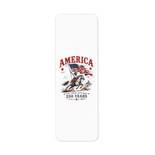 250 Years America 1776 2026 Patriotic Cowboy Label