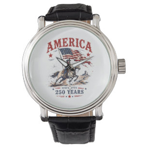 250 Years America 1776 2026 Patriotic Cowboy Watch