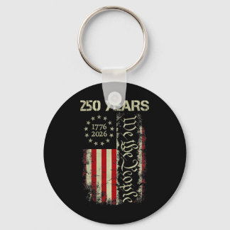 250 Years America 1776 2026 We The People Flag Usa Keychain