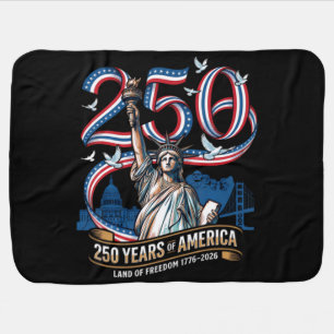 250 Years America Anniversary 1776 2026 Baby Blanket