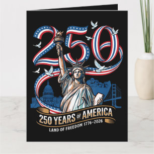 250 Years America Anniversary 1776 2026  Card