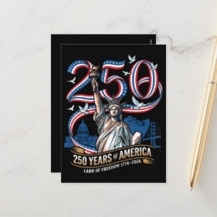 250 Years America Anniversary 1776 2026 Holiday Postcard