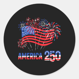 250 Years America Anniversary 250th Independence Classic Round Sticker
