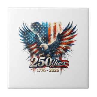 250 Years America Anniversary 250th Independence D Ceramic Tile