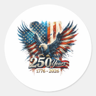 250 Years America Anniversary 250th Independence D Classic Round Sticker