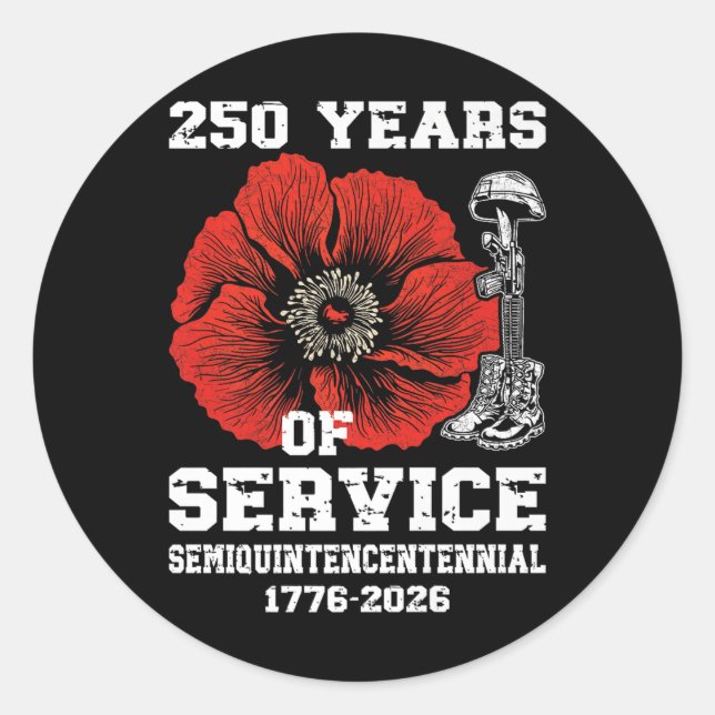 250 Years America Anniversary 250th Independence D Classic Round Sticker (Front)