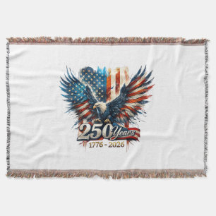 250 Years America Anniversary 250th Independence D Throw Blanket