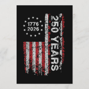250 Years America Anniversary 250th Independence  Invitation