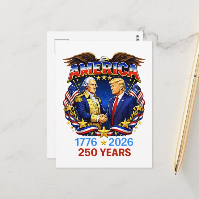 250 Years America Anniversary 250th Postcard (Front/Back In Situ)