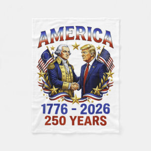 250 Years America Anniversary 250th Trump Fleece Blanket