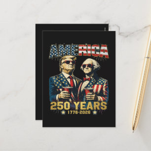 250 Years America Anniversary 250th Trump Holiday Postcard