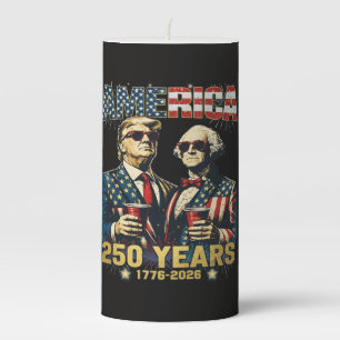 250 Years America Anniversary 250th Trump Pillar Candle