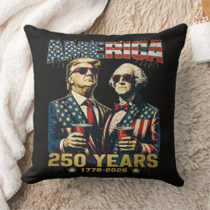 250 Years America Anniversary 250th Trump Throw Pillow