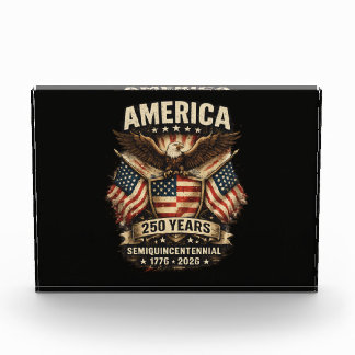 250 Years America Anniversary Flag USA Photo Block