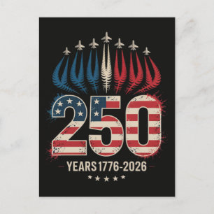 250 Years America Anniversary Holiday Postcard