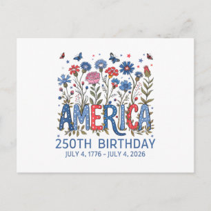 250 Years America Anniversary USA 250th Birthday F Holiday Postcard
