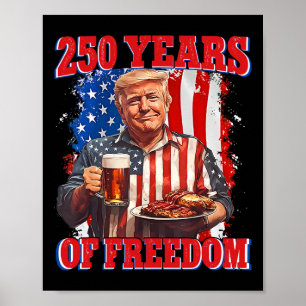 250 Years America Trump July 4th 2026 Freedom Inde Poster