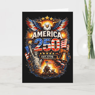 250 Years American 1776 2026 250th Usa Birthday 4t Card