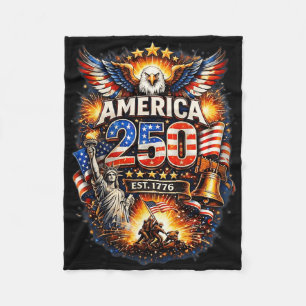 250 Years American 1776 2026 250th Usa Birthday 4t Fleece Blanket