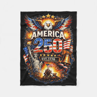 250 Years American 1776 2026 250th Usa Birthday 4t Fleece Blanket