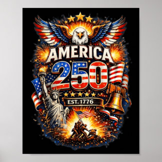 250 Years American 1776 2026 250th Usa Birthday 4t Poster