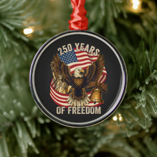 250 Years American 1776-2026 Metal Ornament