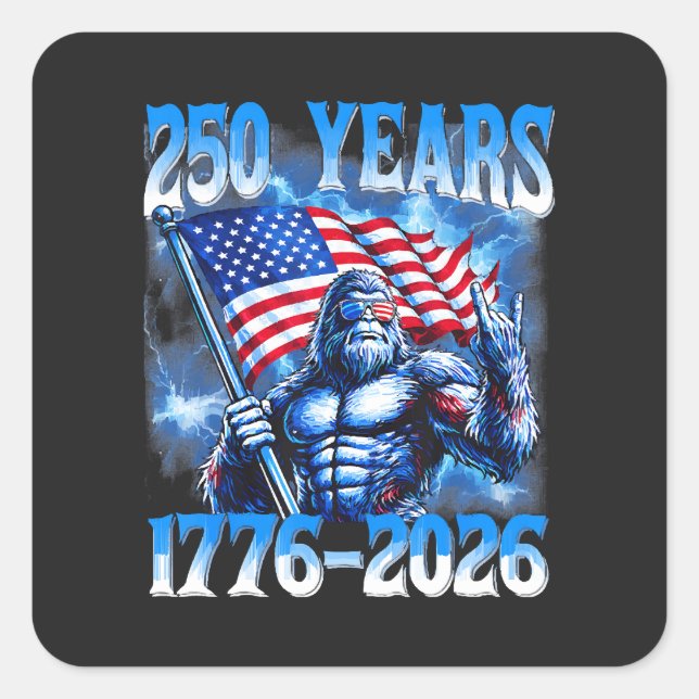 250 Years American 1776 2026 Square Sticker (Front)
