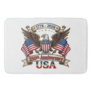 250 Years American 250th 4th of July Anniversary 1 Bath Mat