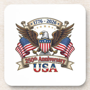 250 Years American 250th 4th of July Anniversary 1 Beverage Coaster