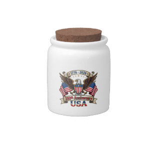 250 Years American 250th 4th of July Anniversary 1 Candy Jar