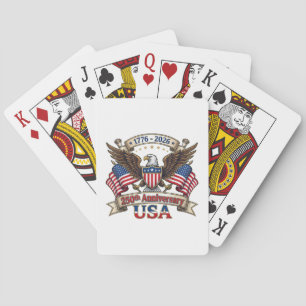 250 Years American 250th 4th of July Anniversary 1 Poker Cards