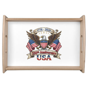 250 Years American 250th 4th of July Anniversary 1 Serving Tray