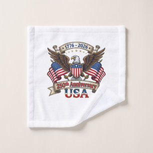 250 Years American 250th 4th of July Anniversary 1 Wash Cloth