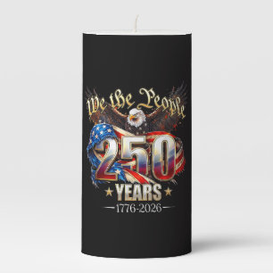 250 Years American 250th Anniversary 4th of July Pillar Candle