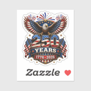 250 Years American 250th Anniversary 4th of July Sticker