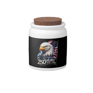 250 Years American 250th Anniversary Patriotic USA Candy Jar