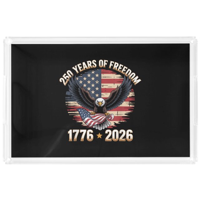 250 Years American 250th Anniversary US USA Flag 4 Acrylic Tray (Front)