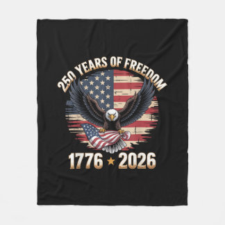 250 Years American 250th Anniversary US USA Flag 4 Fleece Blanket