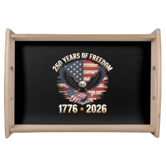 250 Years American 250th Anniversary US USA Flag 4 Serving Tray