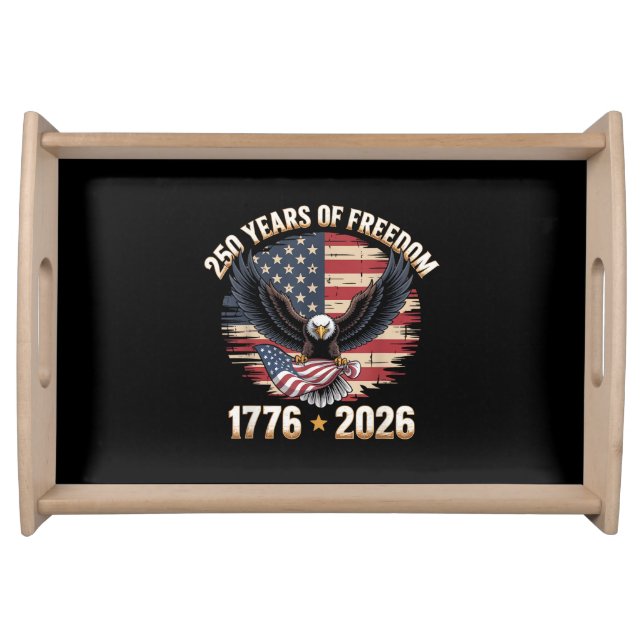 250 Years American 250th Anniversary US USA Flag 4 Serving Tray (Front)