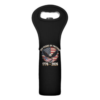 250 Years American 250th Anniversary US USA Flag 4 Wine Bag