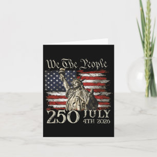 250 Years American 250th Anniversary USA Flag 4th Card