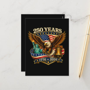 250 Years American 250th Anniversary USA Holiday Postcard