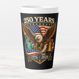 250 Years American 250th Anniversary USA Latte Mug